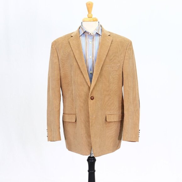 Chaps Other - Chaps 44R Beige Solid 2-Button Sport Coat Blazer Jacket W018